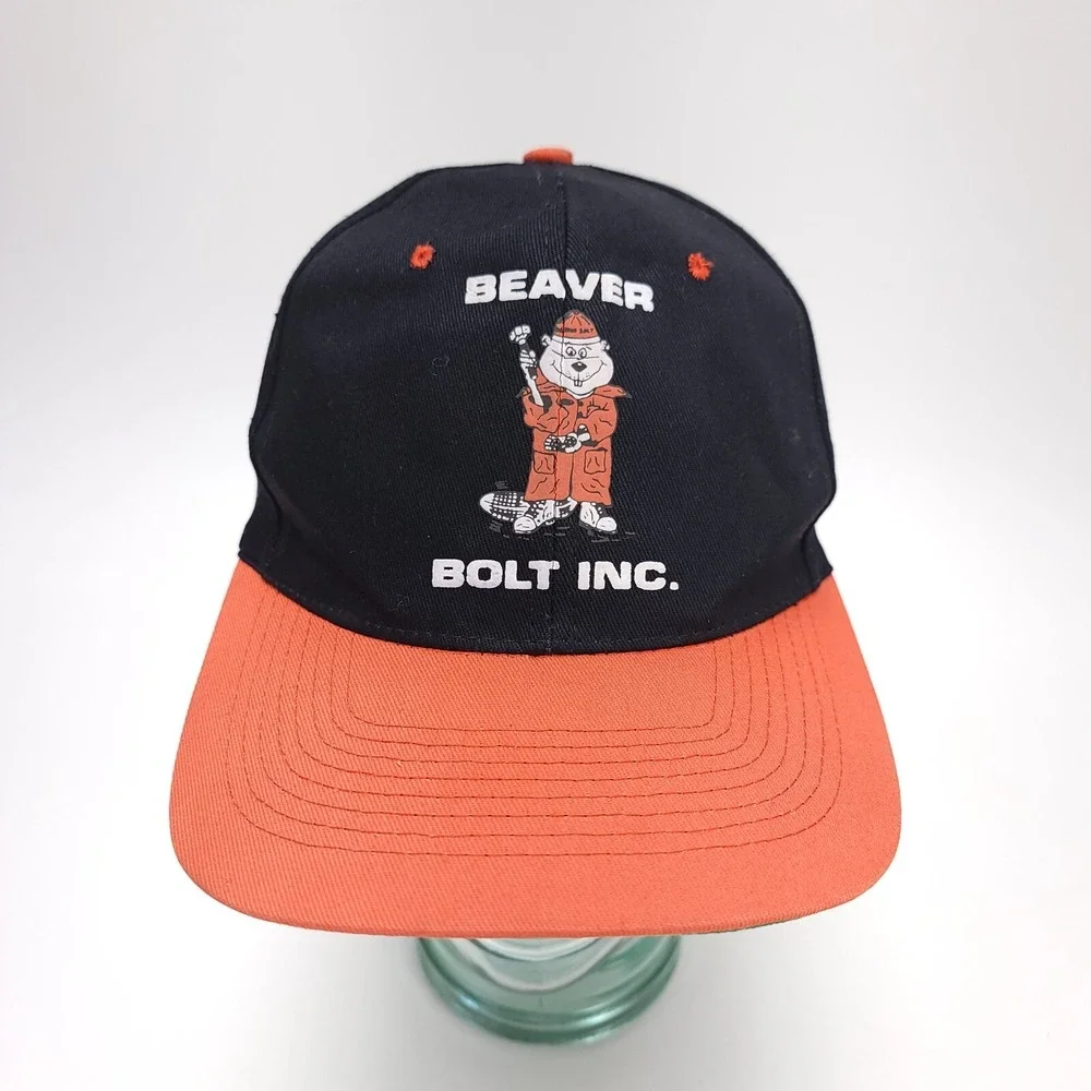 Vintage 90's Beaver Bolt Inc. Adjustable Snapback Hat Cap Oregon State Color Way - Picture 2 of 10
